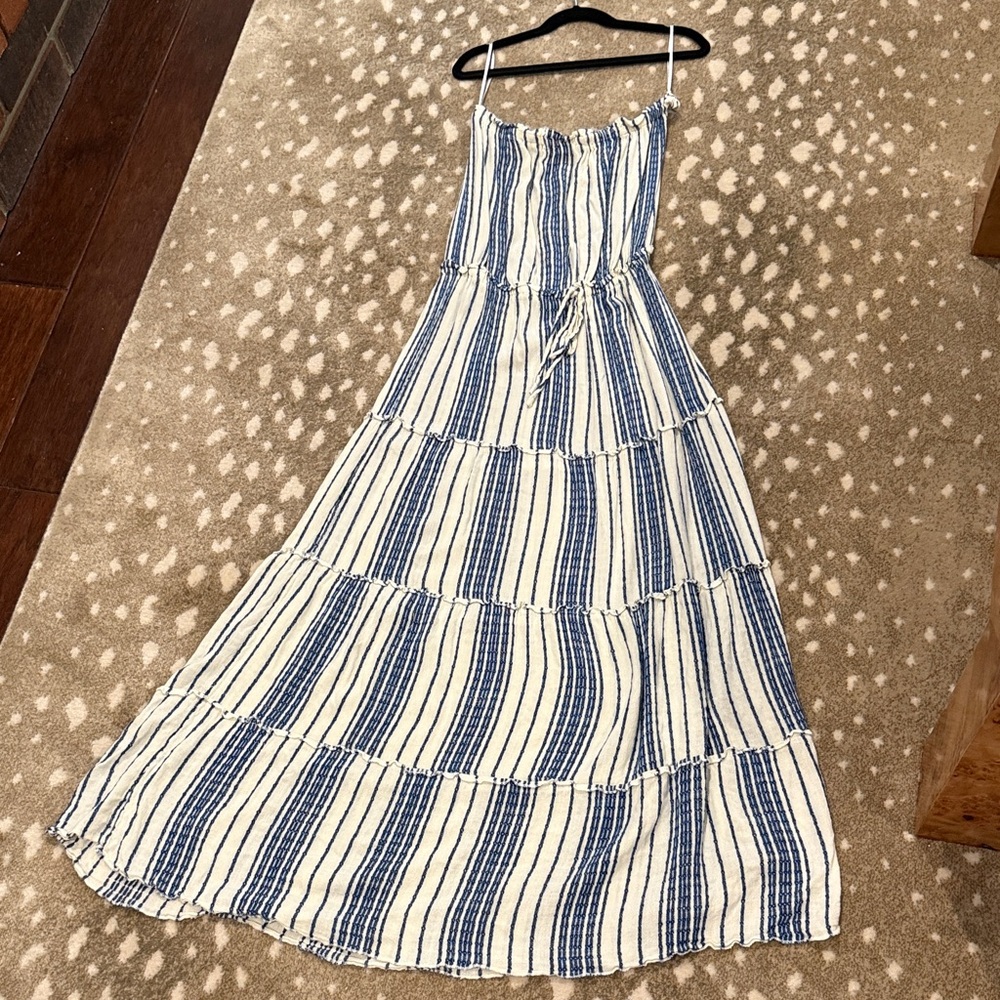 Elan Blue and White Striped Sleeveless Maxi Dress. Size S* - Picture 2 of 10